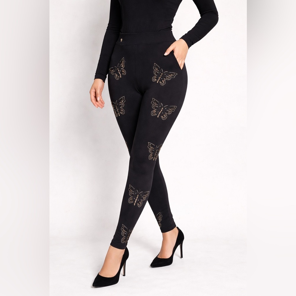 Philipp plein limited edition cristal butterfly leggings black L